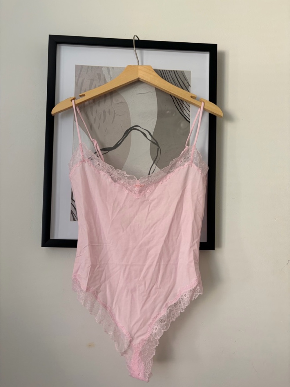 Skims Pink Lace Trim Bodysuit